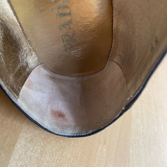 Prada Peep Toe Black Leather Espadrilles Size 8.5 /Euro Size 39 - Picture 11 of 11